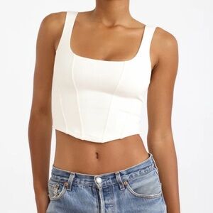 NWT Organic Basics Flex Corset Top Off White Cotton L